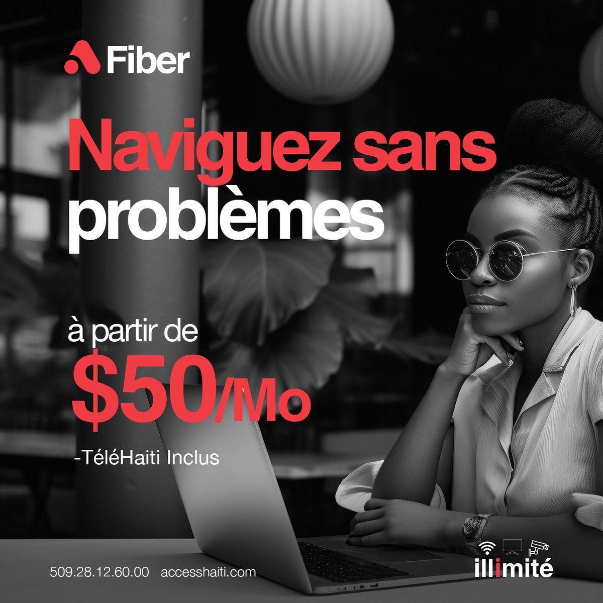 Découvrez la liberté de naviguer à grande vitesse avec Access Haïti – votre connexion sans limites à partir de seulement $50/mois ! #Rapidité #Fiabilité #TeleHaitiInclus"