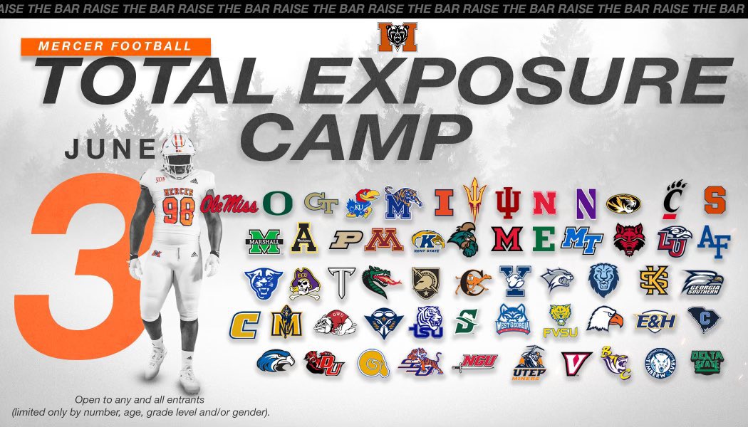 Ashtonmc_'s tweet photo. I am excited to announce that i will be attending the @MercerFootball mega camp on June 3rd! Can’t wait to learn and compete! #RoarTogether @JACFootball @ScottNoivo30 @ECWagnac https://t.co/RJgzDdTyad
