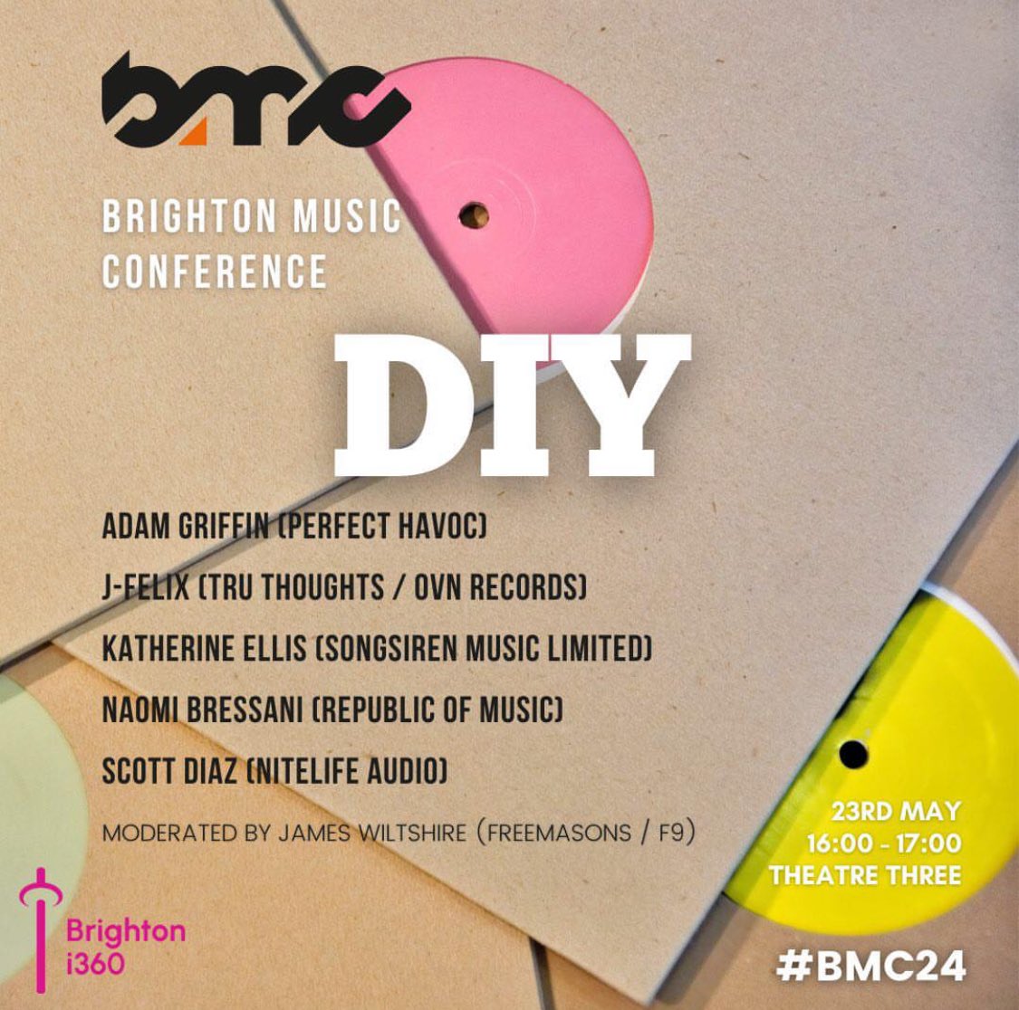 <a href="/BrightonMusicCo/">Brighton Music Conference</a> tomorrow! I’ll be on the DIY panel having a chat at 4-5m and before that I’ll be DJing at 2.30pm. Come and say hello 👊❤️