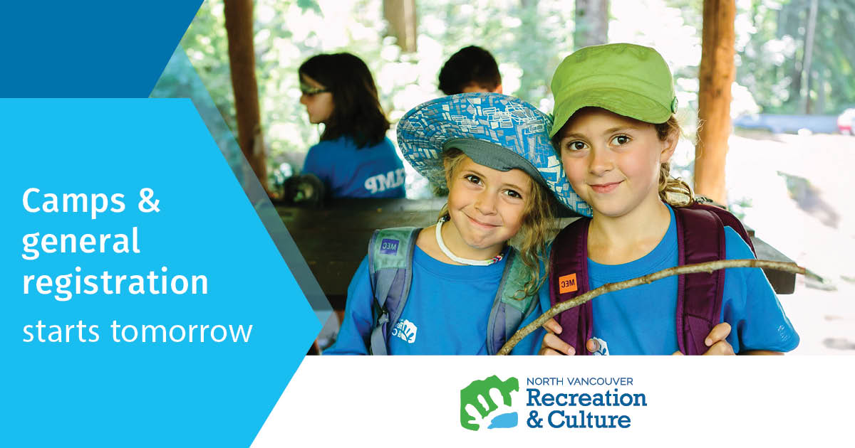 Registration for our summer camps and general programs starts tomorrow, Thursday, May 23 at 7am. Registration for our summer swimming programs is on now. nvrc.ca/registration