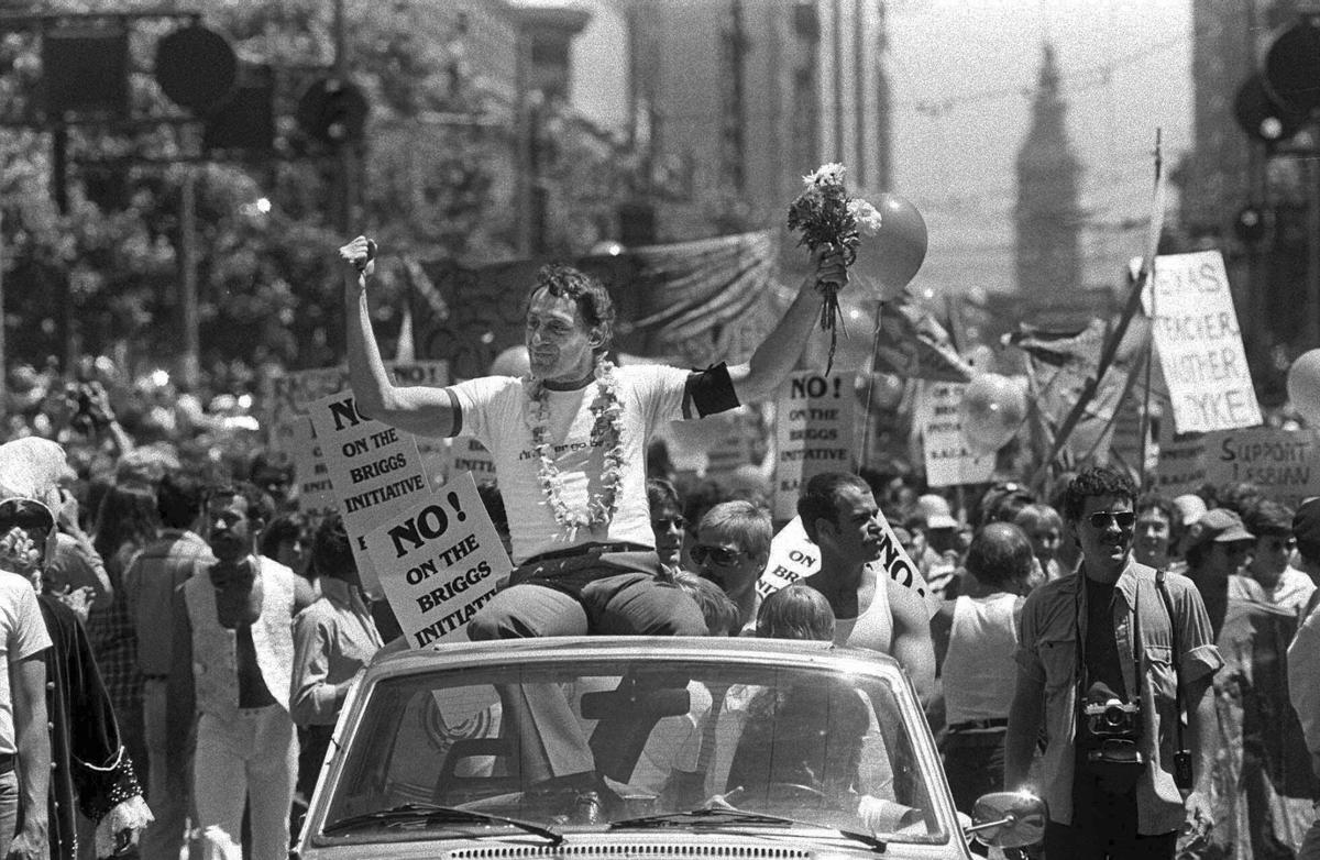 Celebrate Harvey Milk today, and learn more about how his death inspired the 1979 March on Washington for Lesbian and Gay Rights. #HarveyMilkDay 🔊 bit.ly/mgh-marching-on 📷 Harvey Milk in San Francisco's seventh annual Gay Freedom parade, June 26, 1978, photo via @AP