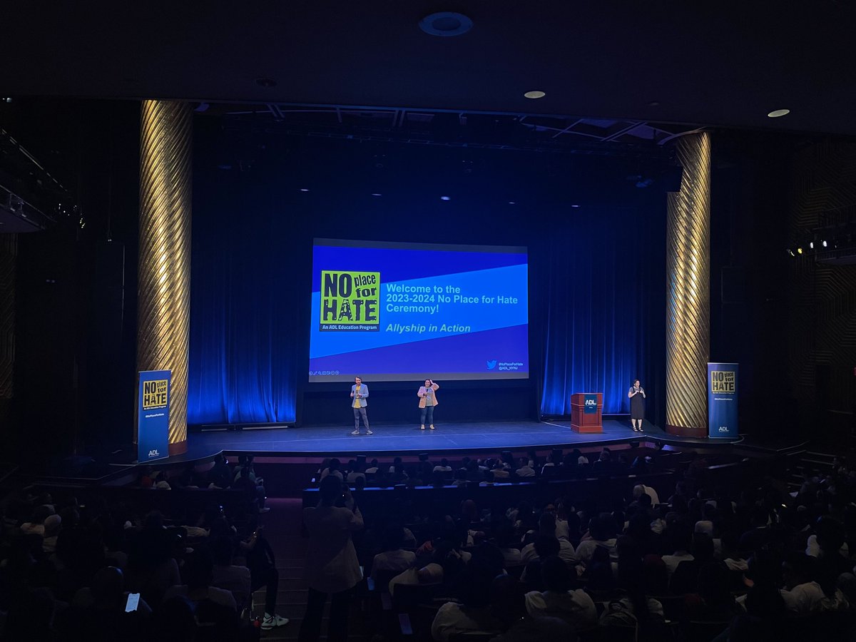 Congratulations to our schools in #NY & #NJ who completed the #NoPlaceforHate program! It was so exciting to celebrate with over 600 students, educators and coordinators at today’s #NoPlaceForHate banner ceremony! #ADLEastInAction