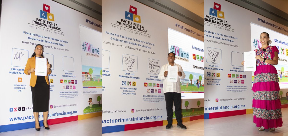 Pacto1aInfancia's tweet photo. ¡Gracias Karla Irasema Muñoz, @RamirezLalo_ y @OlgaLuzMx por comprometerse y firmar el Pacto por la #PrimeraInfancia! 👶🏽

¡Juntas y juntos haremos de México 🇲🇽 el mejor lugar para nacer y crecer!

https://t.co/K7lS9UiZH2

#FirmaYaPorLaPrimeraInfancia #Elecciones2024MX https://t.co/Reo7AMs1ny