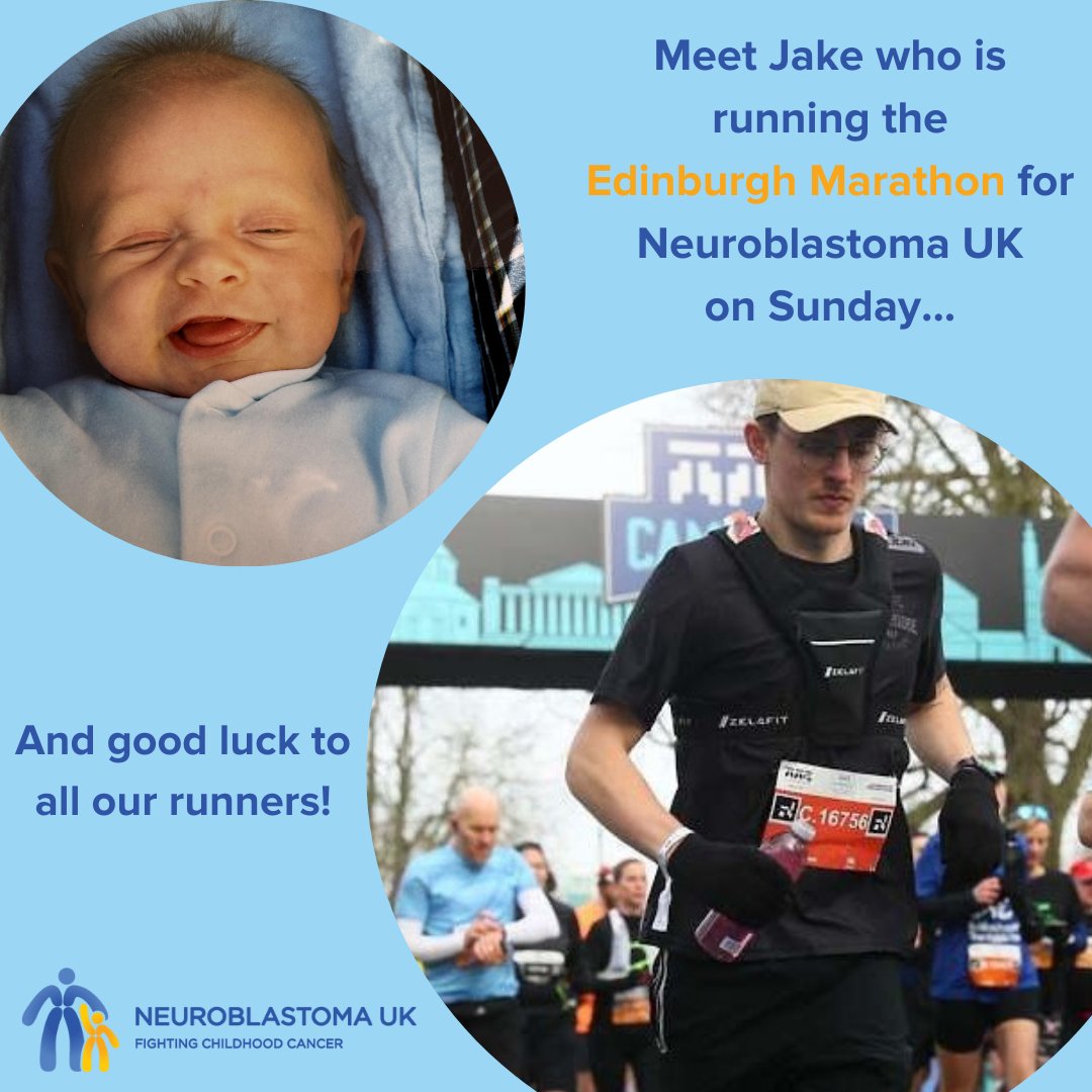 Jake was born with Stage 1 Neuroblastoma. Having beaten the disease, he's running the Edinburgh Marathon on Sunday to raise funds for Neuroblastoma UK. To support Jake, visit: bit.ly/4aesy0C Good luck to Jake & all our runners! #EdinburghMarathonFestival