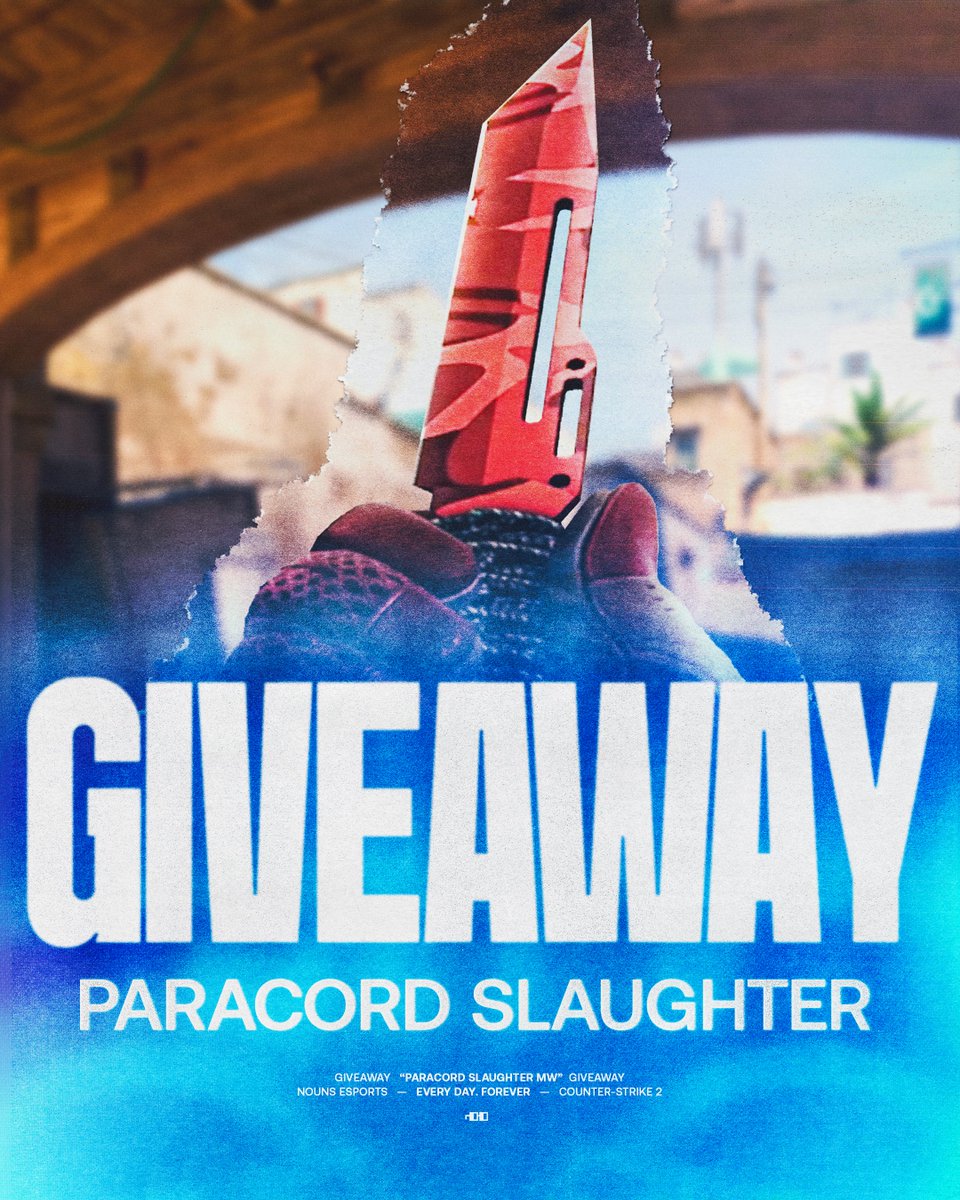 NOUNS BOWL APRIL 26 & 27 (@nounsgg) on Twitter photo IT'S GIVEAWAY TIME ⌐◨-◨
Using our cut from the CS team's recent wins, we're giving back to the community with a Paracord Slaughter (MW)!
(Actually, we take 0% of our players' prizemoney lol)
♻️ Retweet + Follow <a href="/nounsesports/">NounsEsports</a> to win! IT'S GIVEAWAY TIME ⌐◨-◨
Using our cut from the CS team's recent wins, we're giving back to the community with a Paracord Slaughter (MW)!
(Actually, we take 0% of our players' prizemoney lol)
♻️ Retweet + Follow <a href="/nounsesports/">NounsEsports</a> to win!