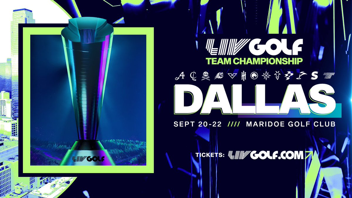 Mark your calendars ❗️ Team Championship is coming to Dallas 👀 Who’s ready?! Tickets on sale now 🎟️🔗 livgolfleague.tv/3V98t6R