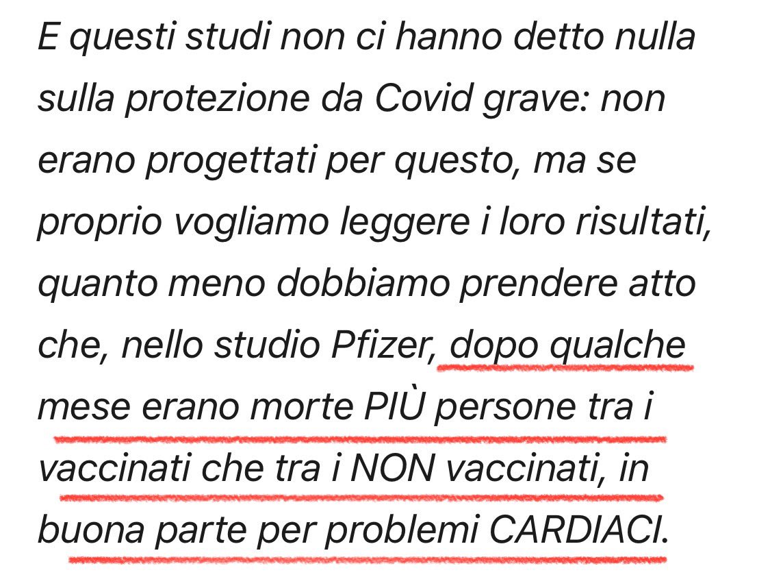 “Erano morte più persone tra i vaccinati che tra i NON vaccinati, in buona parte per problemi CARDIACI.” Marco Cosentino [@kos_6561], professore ordinario di Farmacologia presso l’Università dell’Insubria, a proposito dei trial #Pfizer. arezzoinforma.it/prof-marco-cos…