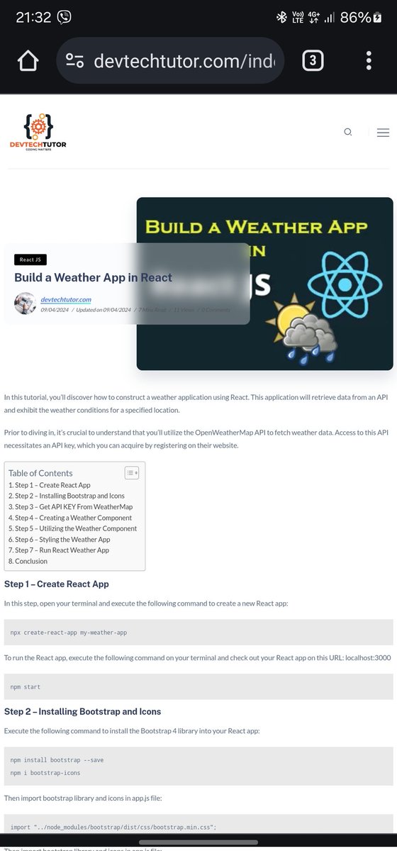 DevTechTutor's tweet image. Build a Weather App in React
devtechtutor.com/index.php/2024…
#reactjsdevelopment #reactjstutorial #html #css #webdevelopment
