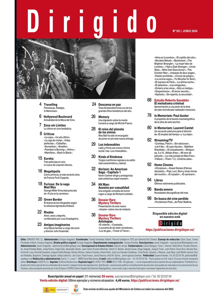 A finales de este mes, el nuevo número de la revista, con lo más granado del Festival de Cannes y un potente dosier de rarezas del cine de misterio. ¡Imprescindible!