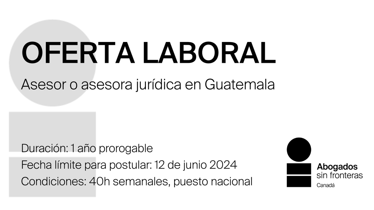 ⚠️Estamos reclutando un puesto clave en nuestra oficina de #Guatemala. Descarga los TDR en este enlace: 👉bit.ly/3WSzhJL #TrabajoSiHay