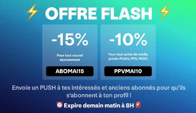 Profitez-en vite ! En plus une vid&eacute;o solo est sortie sur mon feed mym en gratuite ! 🎬🥵 ➡️ https://t.co/gg5hu7dipY<a href="/tag/mym"class="tags"><span>#mym</span></a>