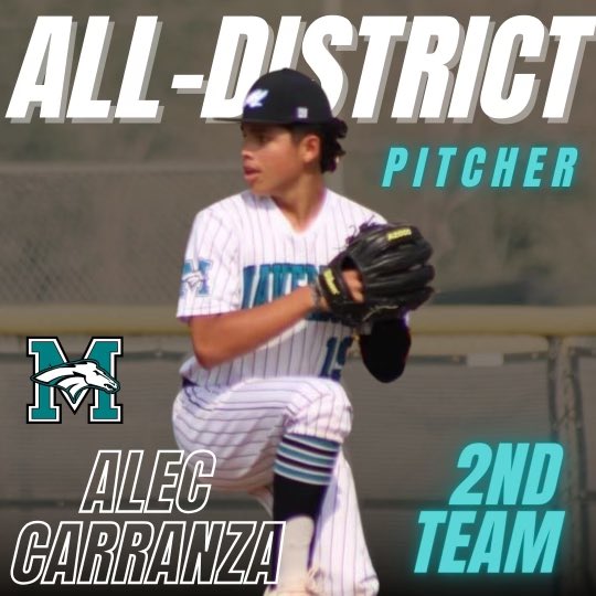 Alec Carranza 2nd team all district pitcher
Congratulations!