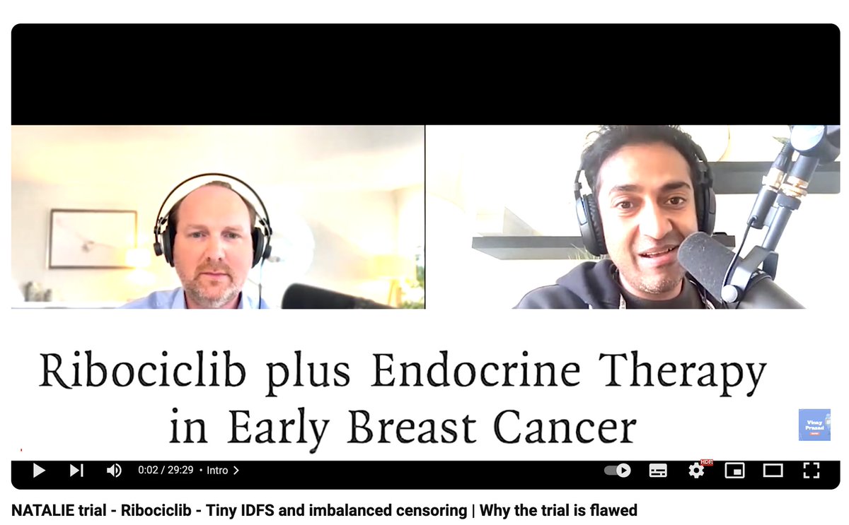 @JCO_ASCO update recommendation about adjuvant use of ribociclib in early breast cancer based on the NATALEE trial ... (ascopubs.org/doi/10.1200/JC…) Check out an alternate interpretation of the results we discussed with @VPrasadMDMPH here 👇 youtube.com/watch?v=2FuTv-…