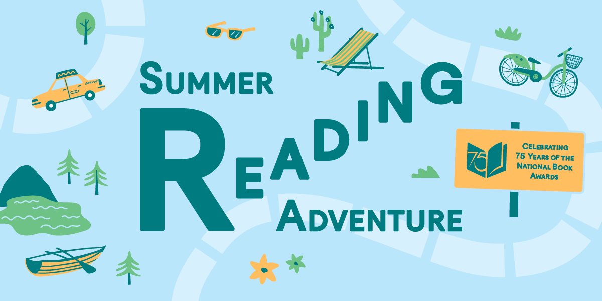On Wednesday, May 29, we’re launching a national Summer Reading Adventure to celebrate 75 years of the #NBAwards! We hope that you can join us for bookish fun all summer long!

To learn more, visit nationalbook.org/adventure