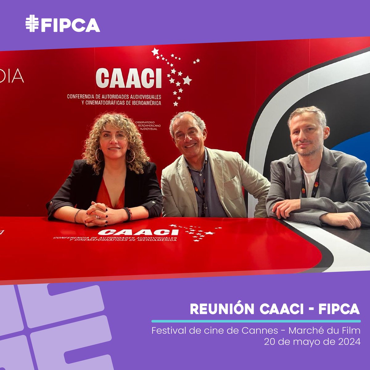 🗣️En el marco del Marché du Film en el Festival de Cine de Cannes, se realizó una reunión entre la CAACI y FIPCA .

👉🏾El objetivo fue acercar a CAACI sobre la agenda que FIPCA viene trabajando para así entre ambas organizaciones seguir fortaleciendo la cooperación iberoamericana.