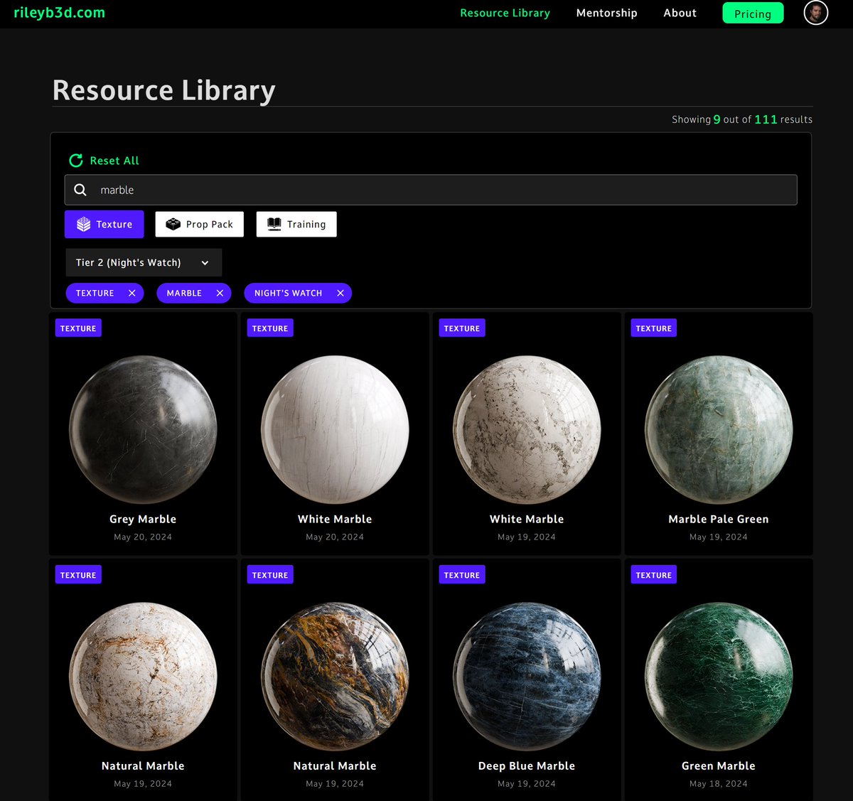 My site (rileyb3d.com) now has a new smart filtering system, and MUCH more responsive search system. Find the assets you need, faster! 

Working on filling up the library 😊 #b3d #blender3d