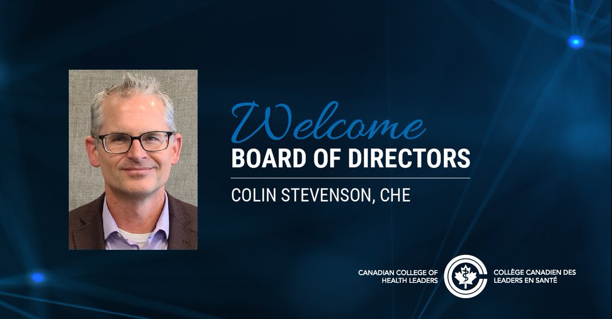 CCHL Welcomes New Board of Director Member: Colin Stevenson, CHE, Chief, System Integration, Nova Scotia Department of Health and Wellness, Region 1 (NS) < bit.ly/CCHL-BOD-2024-…  

#CCHLeaders #CDNHealth #HealthLeadership #CCHLDifferenceMaker