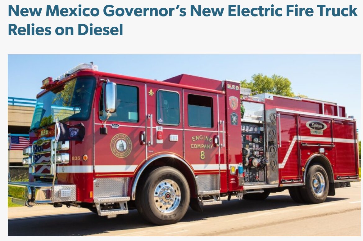 Democratic Gov. MLG was caught trying to virtue signal about buying a 'zero emission' fire truck while strategically leaving out the truck also contains a diesel engine for when the batteries run out. 

But she wants YOU to give up your gas cars! #nmpol
powerthefuture.com/new-mexico-gov…