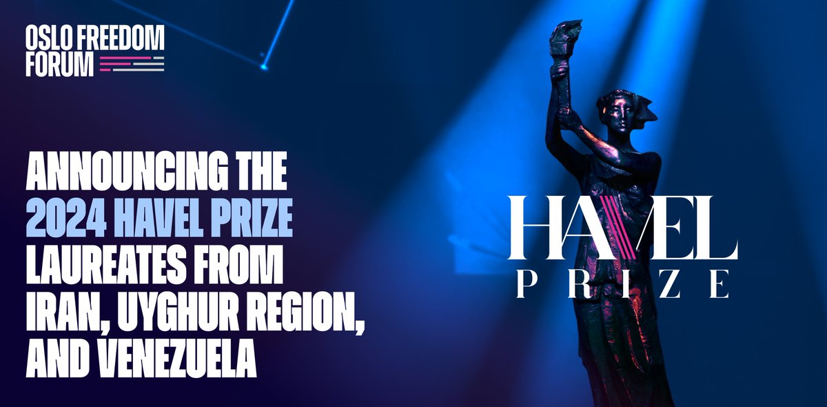 1/ @HRF and the #OsloFF are pleased to announce this year’s recipients of the 2024 Václav Havel International Prize for Creative Dissent. Read about their powerful work here: hrf.org/announcing-the…