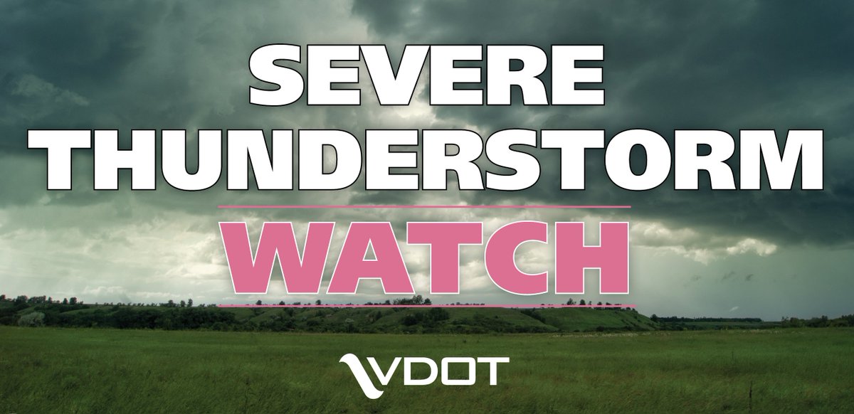 Heads up! A #SevereThunderstormWatch has been issued for NOVA through 8pm. Large hail and damaging winds will be possible in any storms.

Pls stay weather aware and report downed trees/branches in the road to my.vdot.virginia.gov or 800-FOR-ROAD.