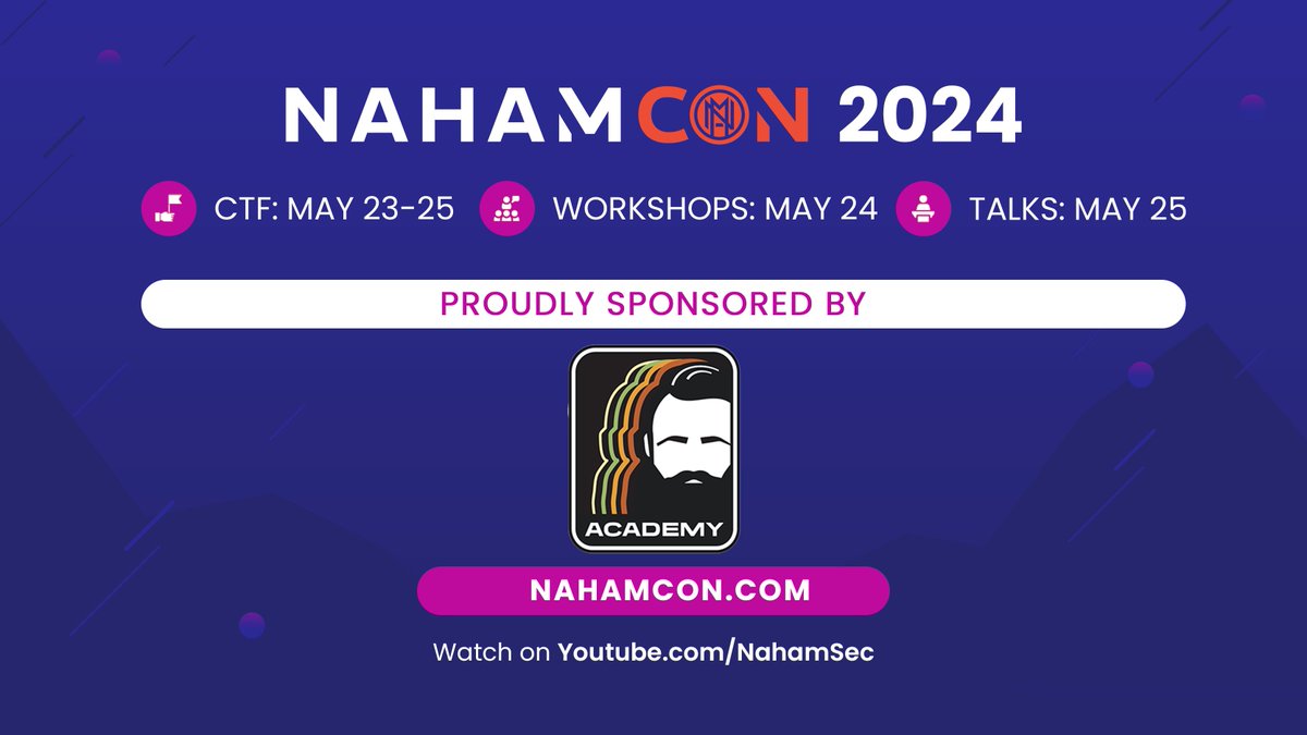 Honored to be sponsoring NahamCon again this year!  Who's planning to attend? They've got another incredible lineup! @NahamSec #NahamCon2024 #CyberSecurity