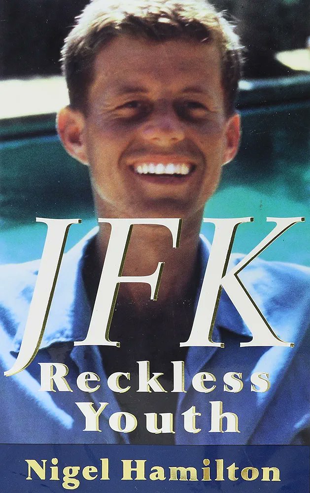 i saw this book at the bookstore today and it straight up has a photo of young jfk shirtless on the spine