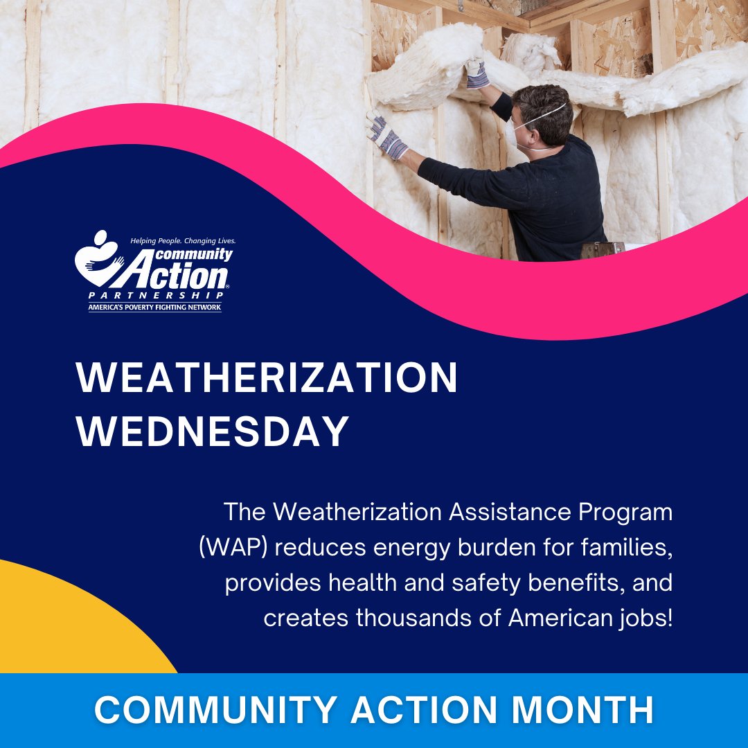 Equity is a core value of the #CommunityAction Network. Our #weatherization services help advance energy equity and alleviate disproportionate energy burdens for low-income households and communities of color.

#weatherizationwednesday #energyequity #communityactionmonth