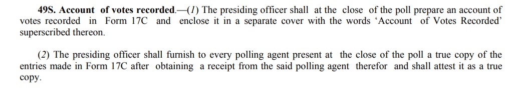 FORGET FORM 17-C. GIVE POLLING DATA DOWN TO BOOTH LEVEL FROM ENCORE PORTAL OF @ECISVEEP. Pl. see attached presentation of ECI on Encore.ECI has expectedly refused to upload 17-C by quoting Rule 49S(2). BUT WHY SHOULD ECI JUST NOT DECLARE TOTAL TURNOUT NUMBERS instead of %age? 1/n