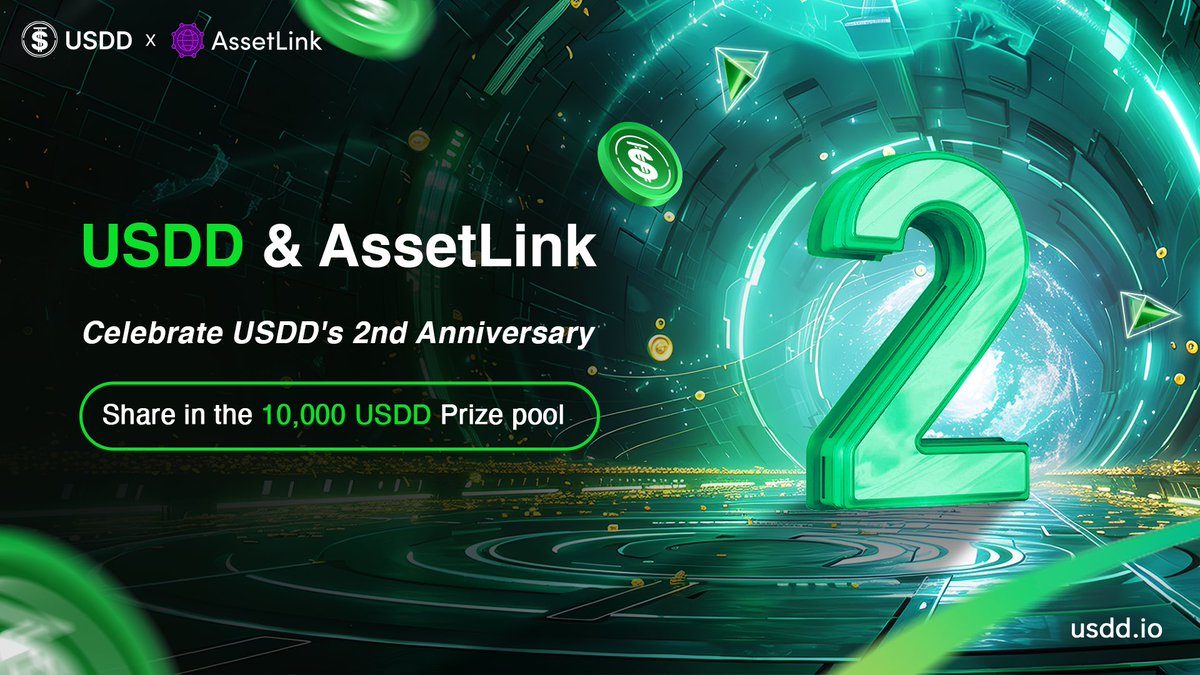⚡️ We're excited to support @usddio in celebrating their 2nd #anniversary! 🎉 It's been an incredible journey of growth, innovation, and collaboration in building a decentralized stablecoin ecosystem. 🪄 10,000 $USDD in Prizes to be WON! 🚀 Join now 👉 taskon.xyz/campaign/detai…
