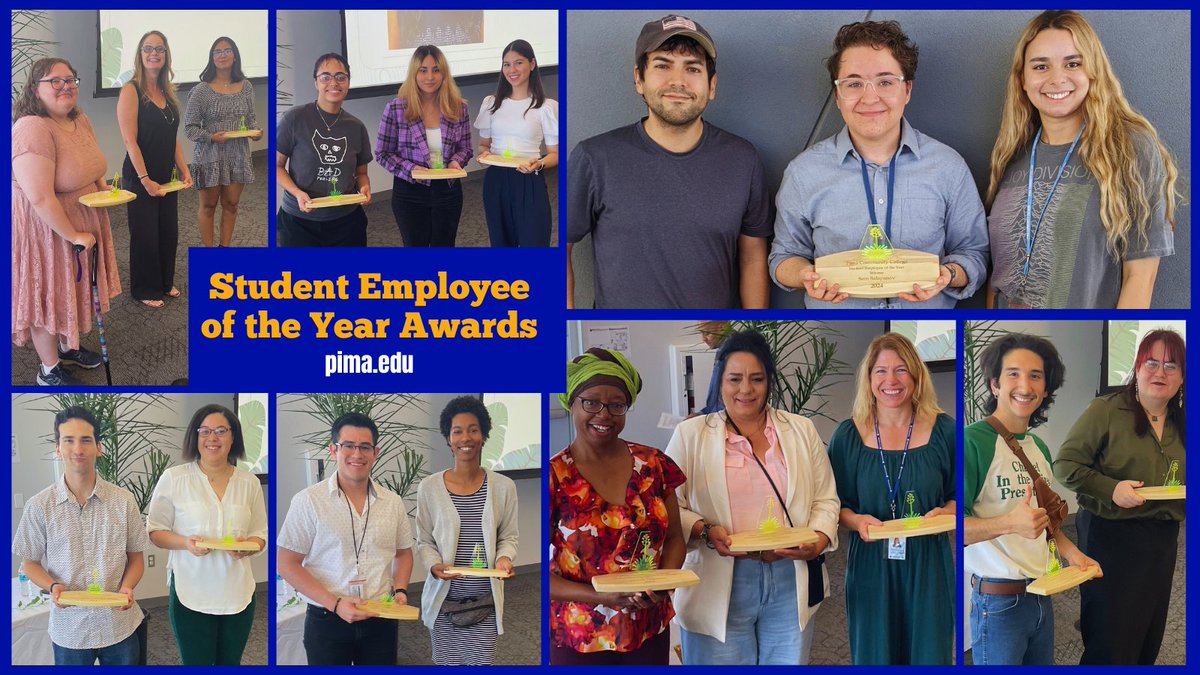 #pimacommunitycollege Student Employee of the Year Award honorees include Sam Salapanov - Student Employee of the Year) and Jodi Perin -Student Employee Supervisor of the Year. More winners: ow.ly/m1H350RRIIo #pimagrad24 @PCCMilVets @pccarts @pimaathletics @pimafoundation