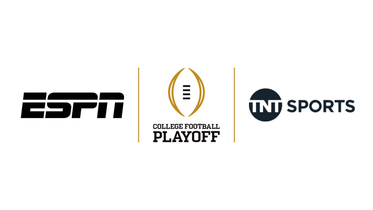 ESPN has reached a 5-yr agreement to sublicense select @CFBPlayoff games to @tntsports 🏈 TNT will present 2 First-Round games during the '24 & '25 seasons 🏈 In addition to First-Round games, TNT will add 2 Quarterfinals each yr ('26-'28 seasons) More: bit.ly/3UVzpFI