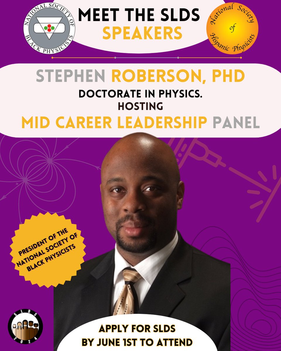 Join NSBP and NSHP at the Student Leadership Development Summit to hear from Dr. Stephen Roberson, the President of The National Society of Black Physicists!

Apply to SLDS by June 1st to meet Dr. Stephen Roberson in DC this August #NSBP #NSHP #2024SLDS