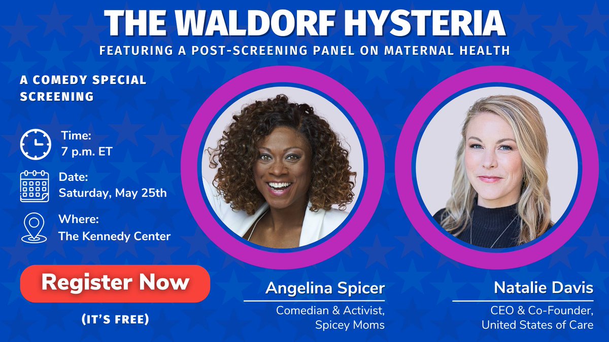Looking for something to do this Saturday? Look no further!

Our CEO will discuss all aspects of maternal health with Comedian and 'Accidental Activist' <a href="/AngelinaSpicer/">Angelina Spicer</a>!

🗓️ May 25th
🕖 7 pm ET
📍 The Kennedy Center, DC

Register for FREE 👇
kennedy-center.org/whats-on/explo…