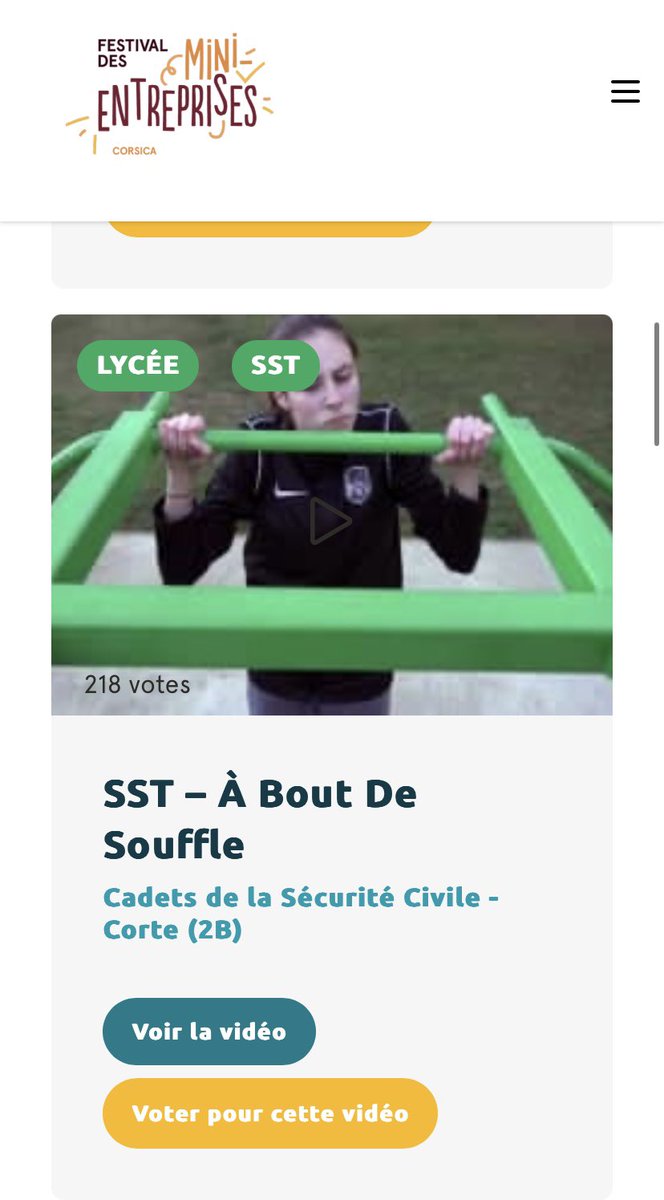Votez pour nos élèves! 
Vous avez jusqu’à ce soir minuit!

festivaldesminientreprises.fr/corsica/video/…