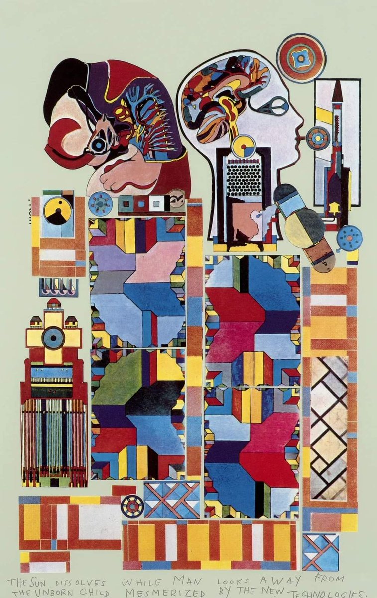 Eduardo Paolozzi - The Sun Dissolves While Man Looks Away From The Unborn Child Mesmerised By The New Technologies, 1988