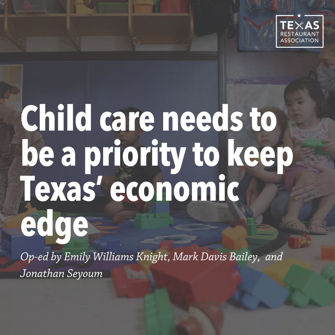 TX business leaders, please join us, @txbiz, @earlymattersTX, @Texas2036 & 60+ others on the Employers for Childcare Task Force. dallasnews.com/opinion/commen… As our @dallasnews op-ed states, we can unlock a much-needed workforce, but we need YOU. Join us: txrestaurant.org/e4c