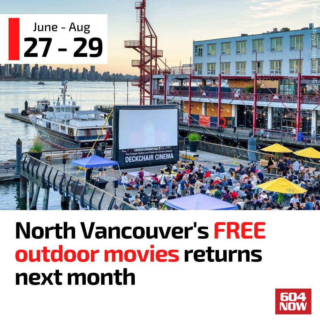 Enjoy a thrilling movie by the #NorthVancouver waters and under the stars. 🌃 ⭐ 
Event Details: bit.ly/44V9Mtj