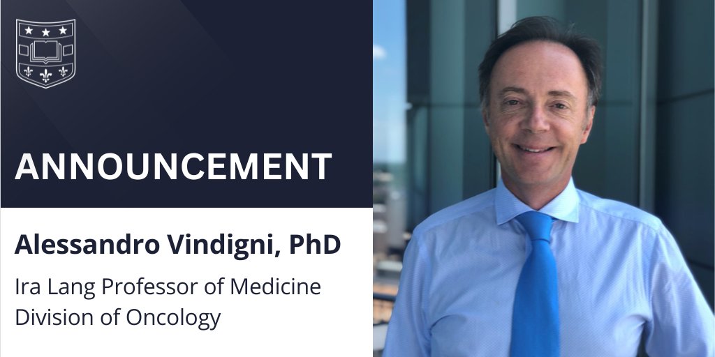 Dr. Alessandro Vindigni @VindigniLab is the Ira Lang Professor of Medicine. Dr. Vindigni is a Professor of Medicine and Pathology & Immunology, Director @GenomeIntegrity @WUSTLmed and Co-leader of the Section of Molecular Oncology @WashUOnc More> internalmedicine.wustl.edu/dr-alessandro-…