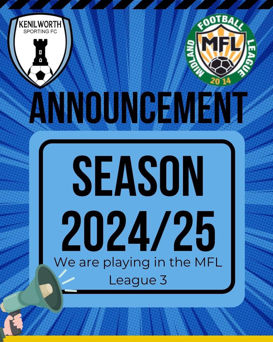 FcKenilworth's tweet photo. Exciting news, we are playing in the MFL next season ⚽️⚽️, we felt it was time to progress the team to the next level. Next season we have some great ways to support the team and club, advertising options and becoming a volunteer. Please email info@kenilworthsporting.co.uk https://t.co/eMAYueWGco