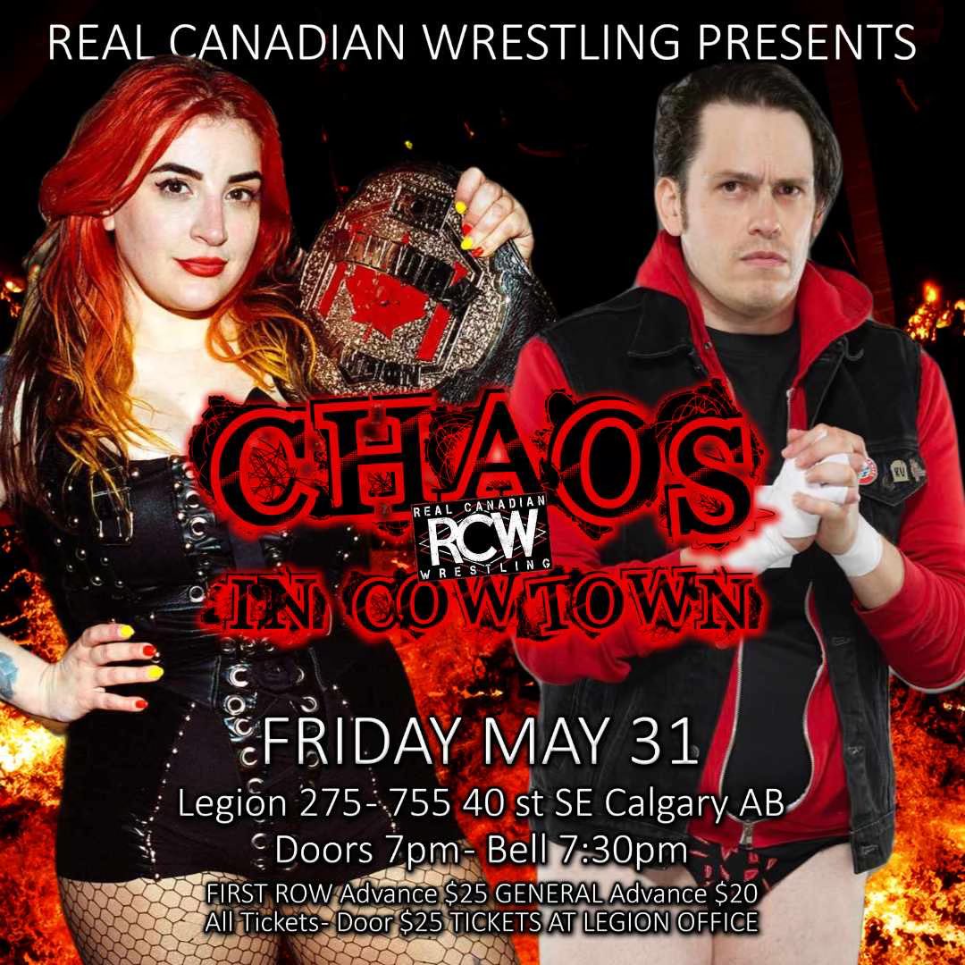 The Daniel Makabe retirement tour continues as I’m returning to Calgary on Friday May 31 to challenge the recently crowned RCW Canadian Heavyweight Champ - Ava Lawless 🔥🔥 🎟️: eventbrite.ca/e/rcw-chaos-in… This is my *only/final* date in Alberta before I retire on July 12 (~!)