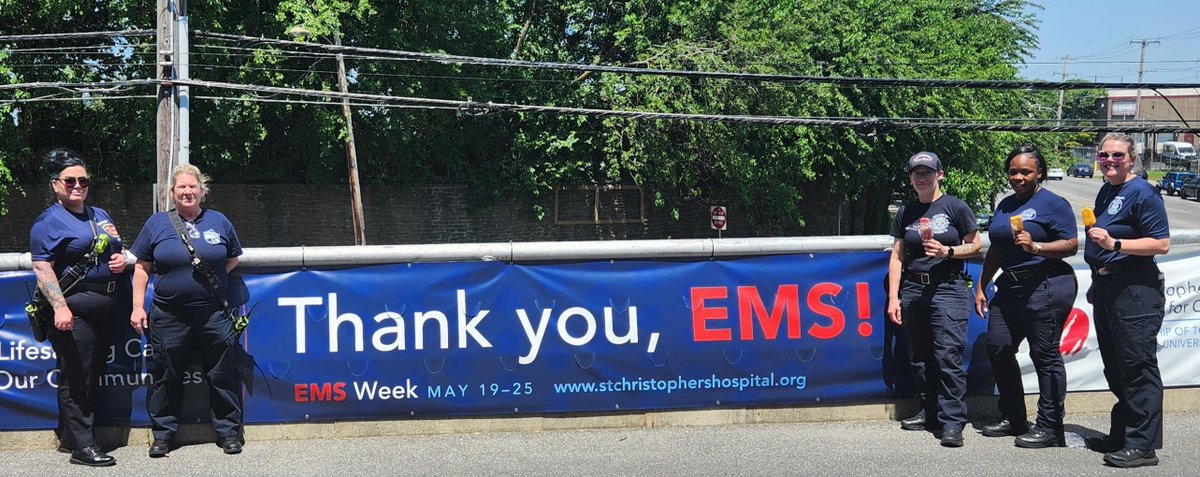 Today the team at St. Christopher's Hospital for Children threw a barbecue for our members to celebrate #NationalEMSWeek. Thank you for being supportive and recognizing our hard-working EMS providers. #EMSWeek  #PFDstrongertogether