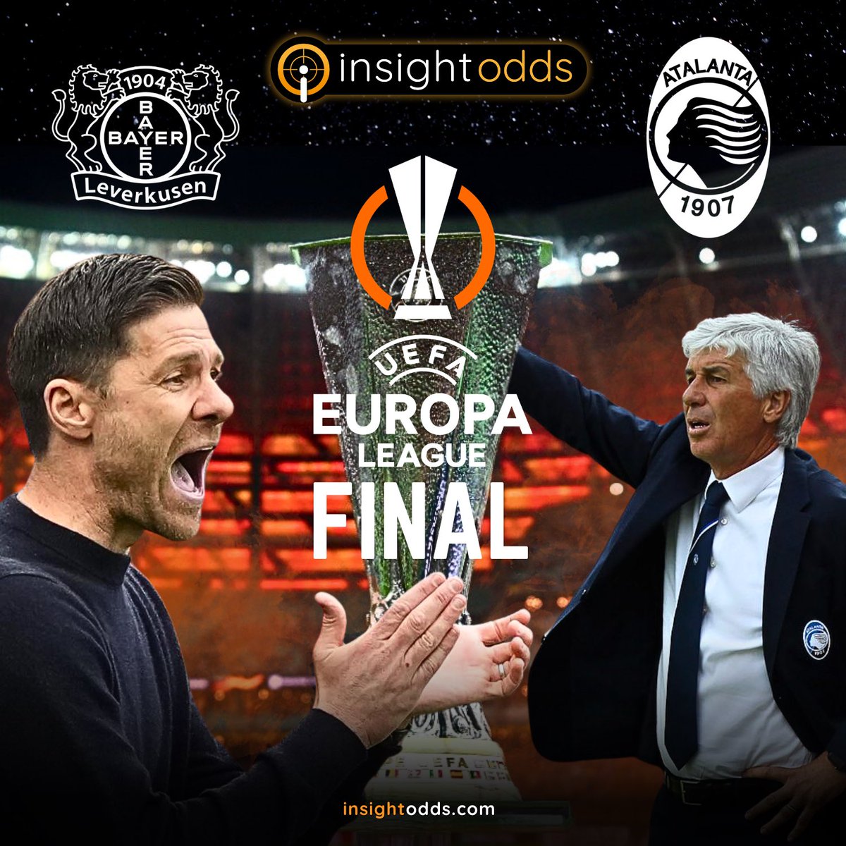 InsightOdds's tweet image. 🔸𝗟𝗲𝘃𝗲𝗿𝗸𝘂𝘀𝗲𝗻 𝘁𝗼 𝗹𝗲𝘃𝗲𝗹 𝗹𝗮𝘁𝗲 𝗮𝗴𝗮𝗶𝗻?🔸

🔸German Champions Leverkusen, eyeing a historic invincible treble, currently trail Atalanta 2-0 in the Europa Final🏆

🔸 Xabi Alonso’s side have scored a  
LOT of late goals this season. Can they do it again? Double…