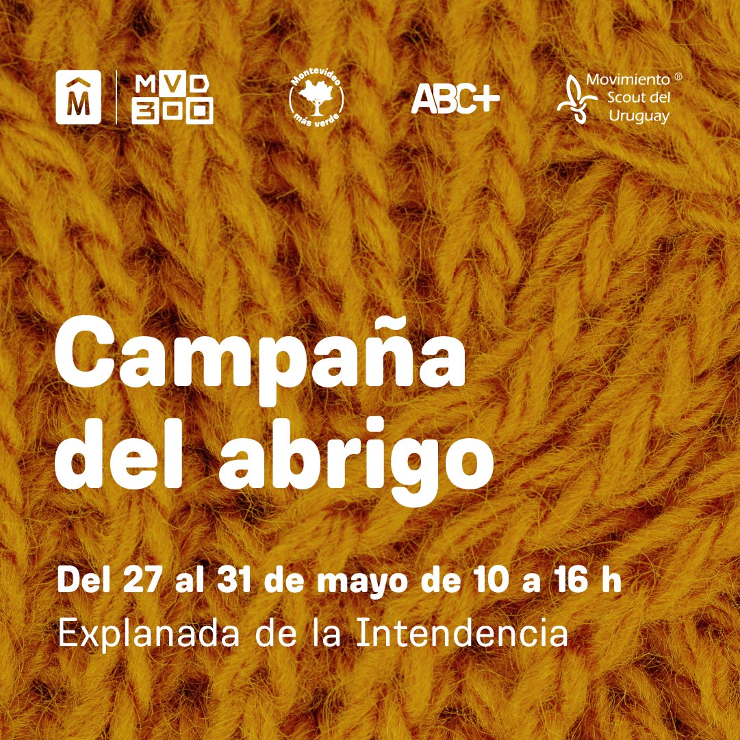 Junto al @MScoutUy coordinamos la Campaña del Abrigo 2024 ❄️🧤 Del 27 al 31 de mayo acercate con vestimenta, calzado o abrigo de cama en buen estado para donar. ⏰ De 10 a 16 h 📍Explanada de la IM (18 de Julio 1360) Más info 📱 bit.ly/Abrigo2024