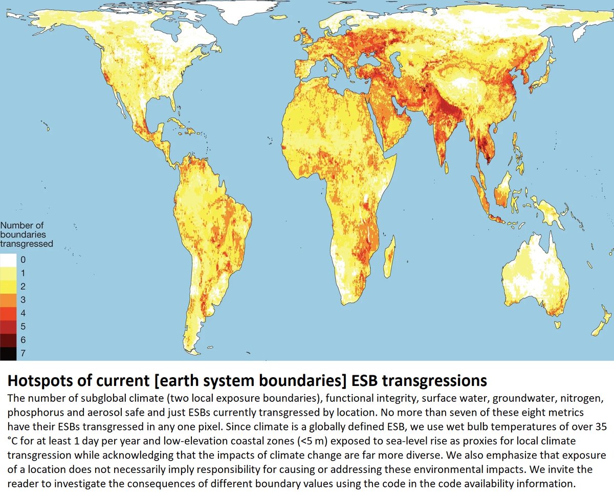 Safe And Just #EarthSystemBoundaries
-
doi.org/10.1038/s41586…
-
#GIS #spatial #mapping #ESB #global #humanimpacts #foodsecurity #watersecurity #sustainability #climatechange #resilience #earthsystem #interdependent #quantitative #model #modeling #risk #hazard #climate #water