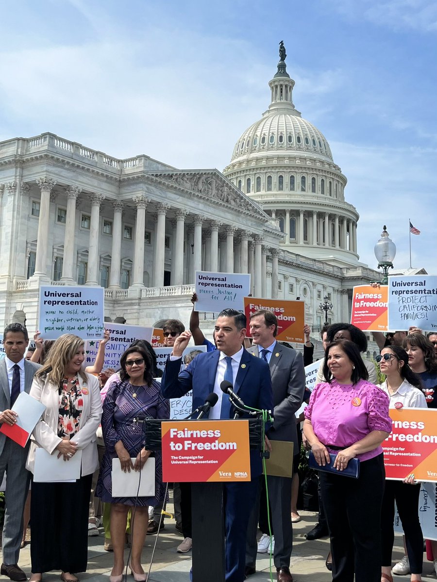 Today, I joined @NormaJTorres and @verainstitute to fight for the Fairness to Freedom Act, which would provide universal representation for immigrants facing deportation. We can help fix our broken immigration system by giving immigrants across the country a fair chance.