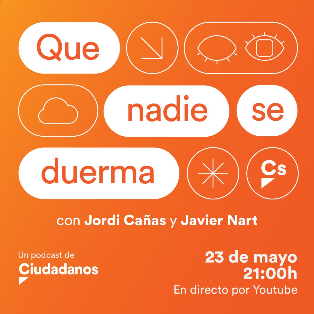El 9 de junio, lo importante eres tú, por eso queremos escucharte y hablar de tus problemas.

🟠No te pierdas el primer streaming electoral de la historia 🟠

Mañana estrenamos el podcast de Cañas y Nart 
👇🏻👇🏻👇🏻
youtube.com/@ciudadanos?si…

#EquipoEspaña