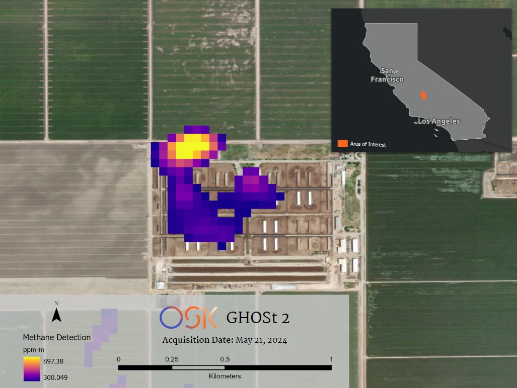 Our advanced satellite technology goes beyond high-resolution imagery- it analyzes the invisible spectrum, revealing methane emissions! On 5/21/24, our GHOSt2 satellite found a methane plume in CA in less than 24 hrs! 

#esg #hyperspectral #methane