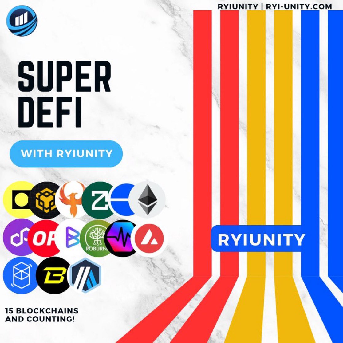 15 Supported Blockchains with our advanced #DeFi dapps 🔥We’re just getting warmed up You can expect huge acceleration within #Web3 w/ @RYI_Unity as we continue to scale | Build | innovate | defi dividends and more Looking forward to our launch on 🔵 @base #Superdefi #Base
