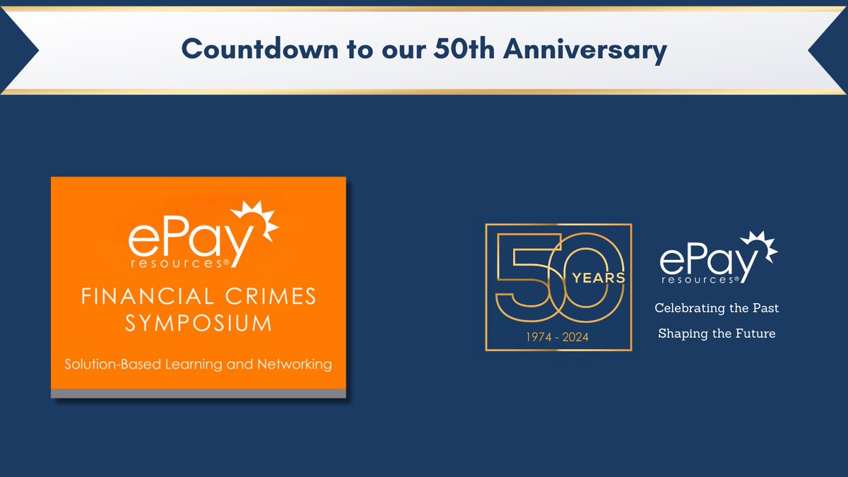 🔍 Our Financial Crimes Symposium is a dynamic, solution-based learning and networking opportunity for anyone concerned about fraud prevention and mitigation!

⭐️ Register Now: epayresources.org/Education/Conf…

#payments #anniversary #financialcrimes #FCS2024 #countdown #conference