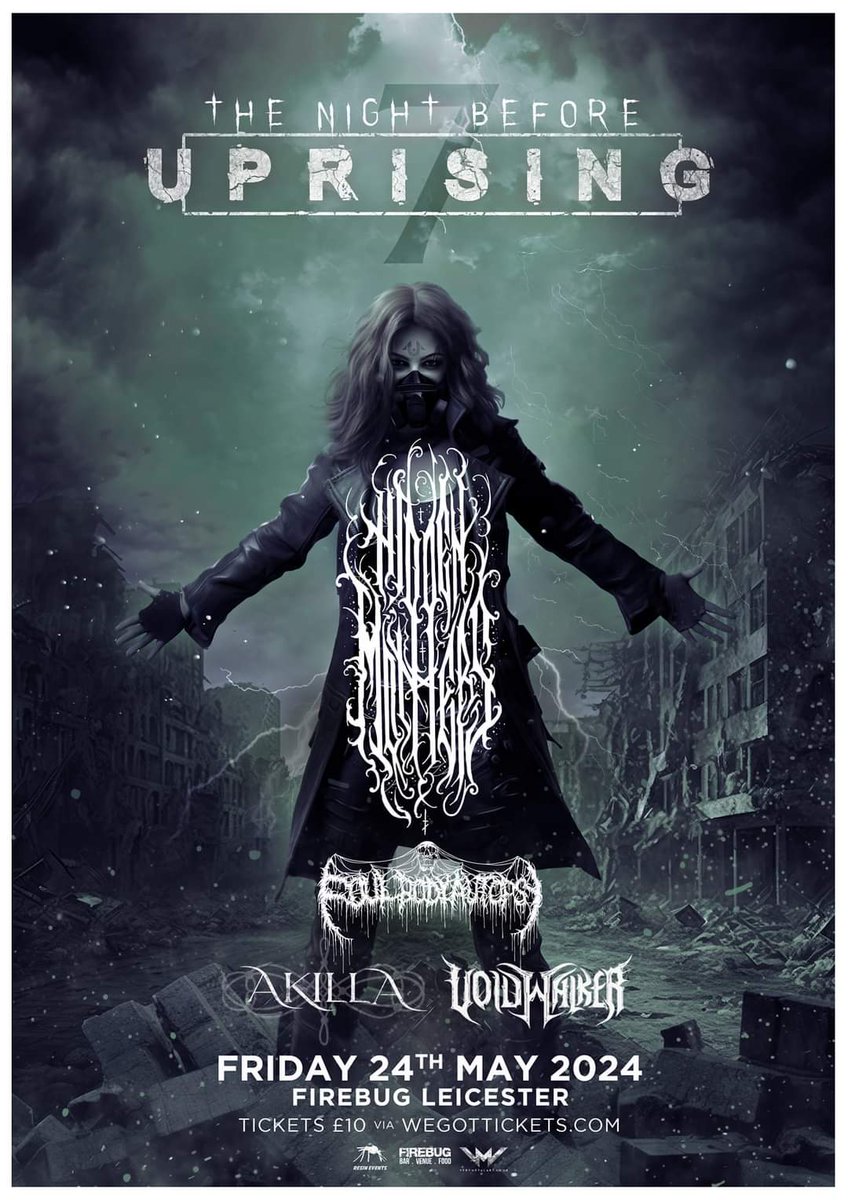 SHORT NOTICE SHOW ALERT

We will be headlining the Friday pre-show of <a href="/Uprising_Leic/">UprisingLeicester</a> on our way down to London for Portals.

Limited tickets still available, let's sell this fucker out.
